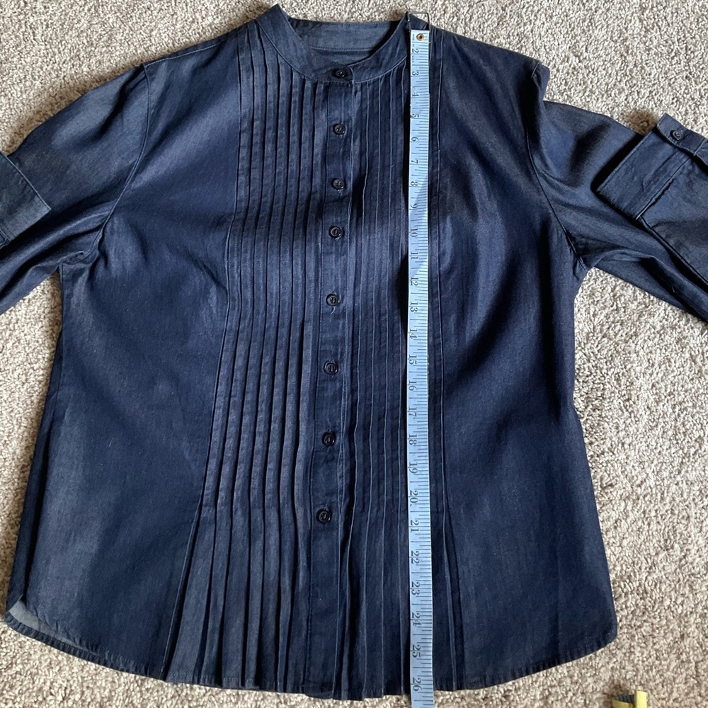 Westbound Denim Tuxedo Nehru Collar Shirt - Picture 11 of 11